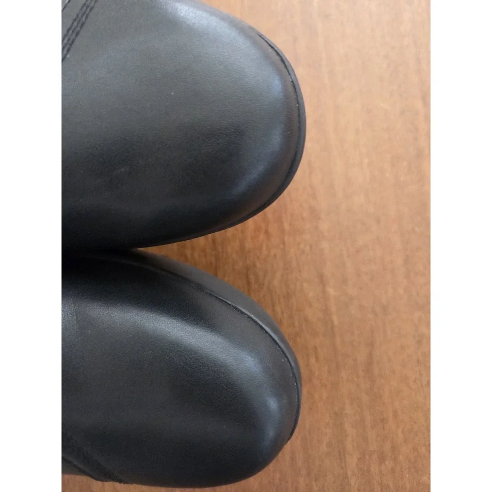 Clarks Suttyn Zip Wedge Shoes Women's 10 Leather Black Ultimate Comfort